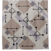 Retro 1950er Art Diamonds Taupe Beige Duschvorhang (Vorderseite)