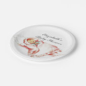 Retro 1950er Baby Girl Shower Pappteller (Schrägansicht)