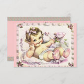 Retro 1950er Babydusche V2 Einladung (Vorne/Hinten)