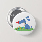 Retro 1950er Blue Hund Weihnachtslicht Button (Vorne & Hinten)