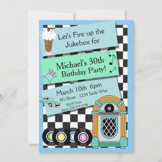 Retro 1950er Diner Birthday Einladung