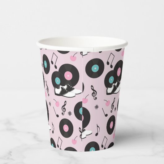 Retro 1950er Diner Birthday Paper Cups - Sock Hop  Pappbecher (Rechts)