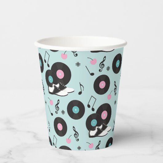 Retro 1950er Diner Birthday Paper Cups - Sock Hop  Pappbecher (Vorderseite)