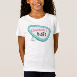 Retro 1950er Diner Birthday Themed T-Shirt<br><div class="desc">Retro 1950er Diner Birthday Themed,  Vintage Schilder personalisiert mit dem Namen Ihres Kindes.</div>