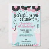 Retro 1950er Diner Milkshake zum Geburtstag Einlad Einladung (Vorderseite)