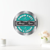 Retro 1950er Diner Wall Clock - Aqua Große Wanduhr (Zuhause)