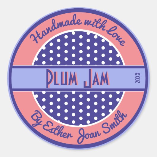 Retro 1950er-Etikette für benutzerdefiniertes Text Runder Aufkleber (Vorderseite)