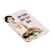 Retro 1950er Frauen mit Lunch Tray Magnet (Rechte Seite)