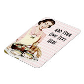 Retro 1950er Frauen mit Lunch Tray Magnet (Linke Seite)