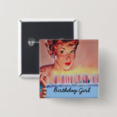 Retro 1950er Geburtstag Button (Vorne & Hinten)