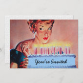 Retro 1950er Geburtstag Einladung (Vorne/Hinten)