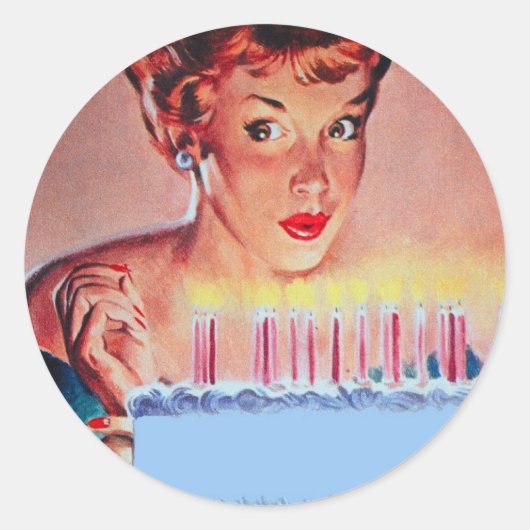 Retro 1950er Geburtstag Runder Aufkleber (Vorderseite)