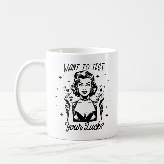 Retro 1950er Glam Girl Funny Sarcastic Zitat Kaffeetasse (Links)