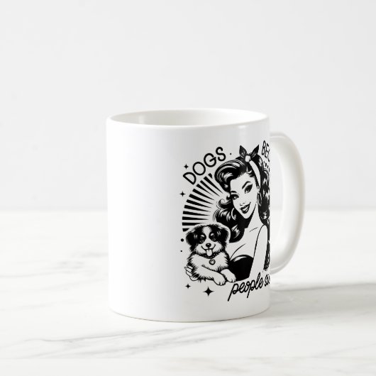 Retro 1950er Glam Girl Funny Sarcastic Zitat Kaffeetasse (VorderseiteRechts)