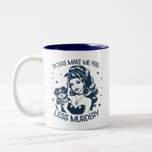 Retro 1950er Glam Girl Funny Sarcastic Zitat Zweifarbige Tasse (Links)