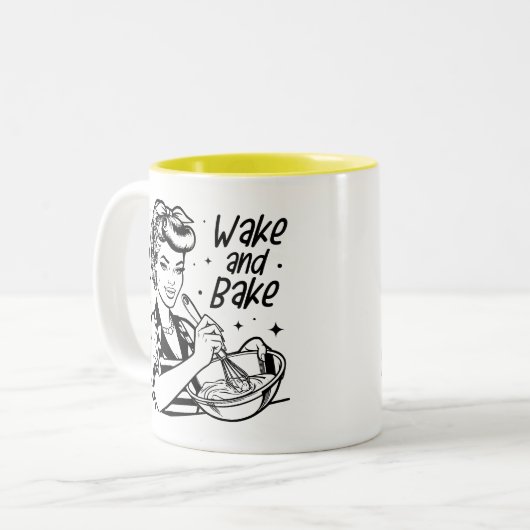 Retro 1950er Glam Girl Funny Sarcastic Zitat Zweifarbige Tasse (Vorderseite Links)