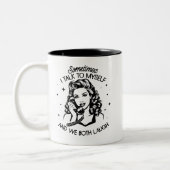 Retro 1950er Glam Girl Funny Sarcastic Zitat Zweifarbige Tasse (Links)