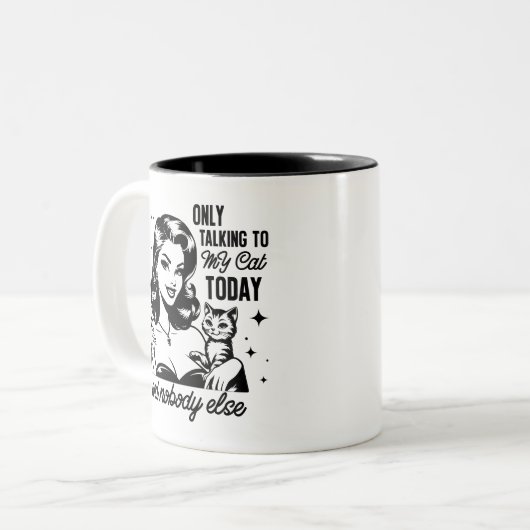 Retro 1950er Glam Girl Funny Sarcastic Zitat Zweifarbige Tasse (Vorderseite Links)