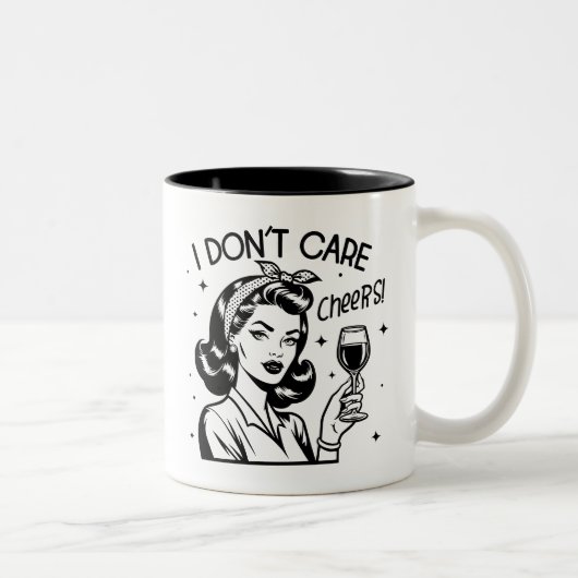 Retro 1950er Glam Girl Funny Sarcastic Zitat Zweifarbige Tasse (Rechts)