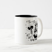 Retro 1950er Glam Girl Funny Sarcastic Zitat Zweifarbige Tasse (VorderseiteRechts)