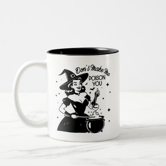 Retro 1950er Glam Girl Funny Sarcastic Zitat Zweifarbige Tasse (Links)