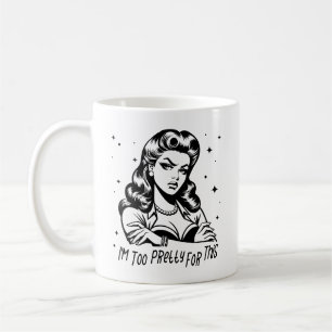 Retro 1950er Glamour-Girl lustiger sarkastischer S Kaffeetasse