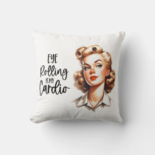 Retro 1950er Glamour-Girl lustiger sarkastischer S Kissen
