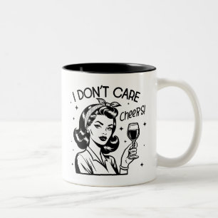 Retro 1950er Glamour-Girl lustiger sarkastischer S Zweifarbige Tasse