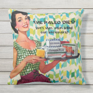 Retro-1950er-Hausfrau Humorvolle Zitat-Illustratio Kissen