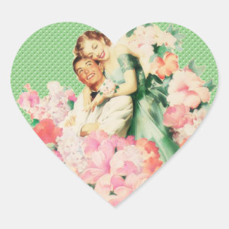 Retro 1950er Herz-Aufkleber