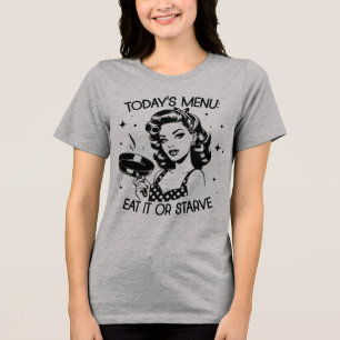 Retro 1950er Jahre Glam Girl Lustiges Sarkastische Tri-Blend Shirt