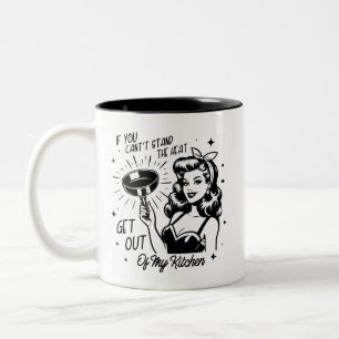 Retro 1950er Jahre Glam Girl Lustiges Sarkastische Zweifarbige Tasse