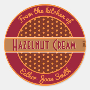 Retro 1950er-Jahre handgefertigte Polka-Dots für d Runder Aufkleber