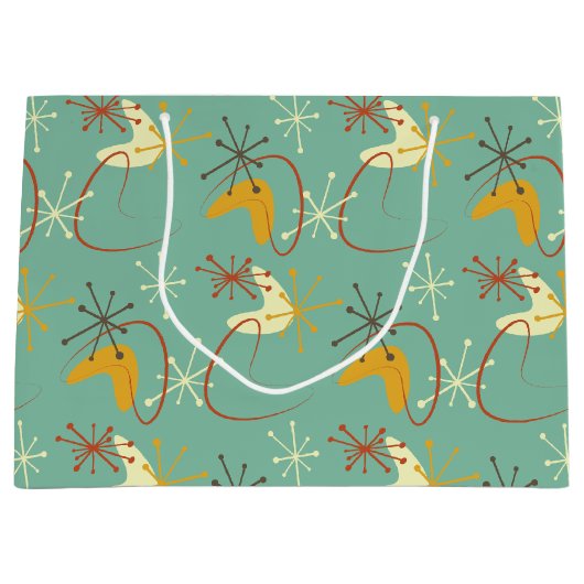 Retro 1950er Jahre Moderne Geschenktasche Große Geschenktüte (Vorderseite)