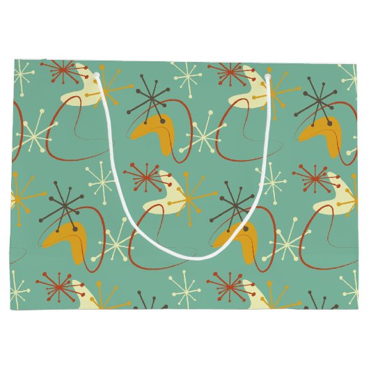 Retro 1950er Jahre Moderne Geschenktasche Große Geschenktüte (Rückseite)