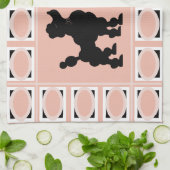 Retro 1950er Jahre Niedliche White & Black Poodles Geschirrtuch (Gefaltet)