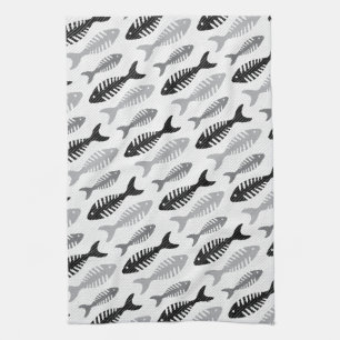 Retro 1950er Jahre Seafood-Restaurant Fischgrätenm Handtuch