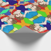 Retro 1950er Jahre Stil Pop Art Couple Kissing Geschenkpapier (Ecke)