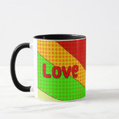Retro 1950er Jahre Stil Pop Art Couple Kissing Lie Tasse (Links)