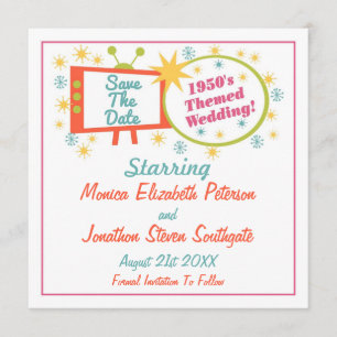 Retro 1950er-Jahre Themed Save the Date Cards