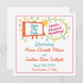 Retro 1950er-Jahre Themed Save the Date Cards (Vorne/Hinten)