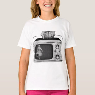 Retro 1950er Jahre Tragbares Fernsehen Mitte des J T-Shirt