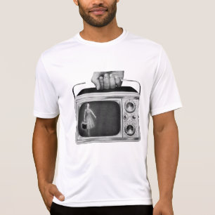 Retro 1950er Jahre Tragbares Fernsehen Mitte des J T-Shirt