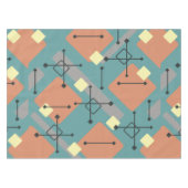 Retro 1950er Kunstdiamanten Aquamarin Orange Tischdecke (Vorderseite (Horizontal))