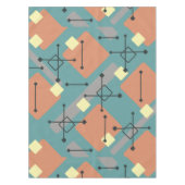 Retro 1950er Kunstdiamanten Aquamarin Orange Tischdecke (Vorderseite)