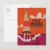 Retro 1950er Mars Urlaubsposter Postkarte (Vorne/Hinten)