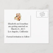 Retro 1950er Paar V2 Save the Date Ankündigungspostkarte (Rückseite)