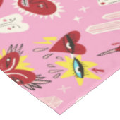 Retro 1950er Pop Art Pattern Küche Küche Küche Tischdecke (Schrägansicht)