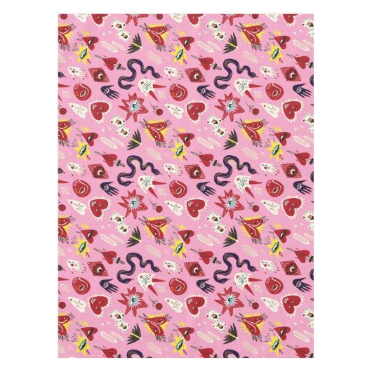 Retro 1950er Pop Art Pattern Küche Küche Küche Tischdecke (Vorderseite)