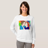 Retro 1950er Pop Art Style Couple Kissing T-Shirt (Vorne ganz)
